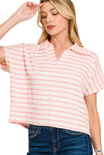 Load image into Gallery viewer, Easy Stripe Collared Top
