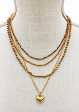 Load image into Gallery viewer, Hearts &amp; Golden Hues Layered Necklace
