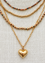 Load image into Gallery viewer, Hearts &amp; Golden Hues Layered Necklace
