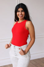 Load image into Gallery viewer, MISS AMERICANA SLEEVELESS BODYSUIT IN RED
