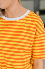 Load image into Gallery viewer, I Think I'm in Love Round Neck Loose Tee in Orange and Yellow
