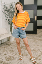 Load image into Gallery viewer, I Think I'm in Love Round Neck Loose Tee in Orange and Yellow
