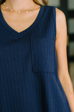 Load image into Gallery viewer, Just Give In Ribbed Knit Tank in Navy
