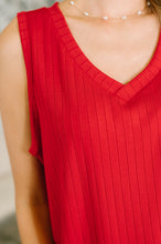 Load image into Gallery viewer, Just Give In Ribbed Knit Tank in Red
