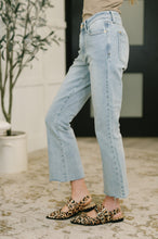 Load image into Gallery viewer, Martha Mid Rise Kick Flare w Raw Hem

