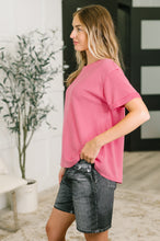 Load image into Gallery viewer, Leave It to Me Waffle Knit Relaxed Tee in  Pink
