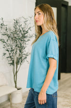 Load image into Gallery viewer, Leave It to Me Waffle Knit Relaxed Tee in Teal
