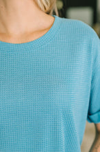 Load image into Gallery viewer, Leave It to Me Waffle Knit Relaxed Tee in Teal
