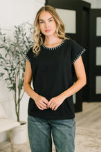 Load image into Gallery viewer, Little Details Trim Detail Top in Black
