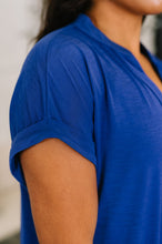 Load image into Gallery viewer, Lizzy Bloom Split Neck Blouse in Royal Blue
