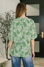 Load image into Gallery viewer, Lizzy Breeze Top in Green Paisley
