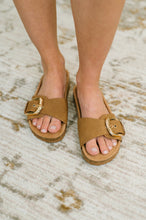 Load image into Gallery viewer, Lizzy Slip On Buckle Strap Sandal in Tan
