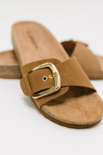 Load image into Gallery viewer, Lizzy Slip On Buckle Strap Sandal in Tan

