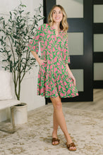 Load image into Gallery viewer, Lizzy Sunday Dress in Emerald Abstract Floral- 7/20/2026
