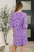 Load image into Gallery viewer, Lizzy Sunday Dress in Purple Paisley- 7/20/2026

