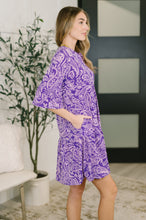 Load image into Gallery viewer, Lizzy Sunday Dress in Purple Paisley- 7/20/2026
