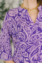 Load image into Gallery viewer, Lizzy Sunday Dress in Purple Paisley- 7/20/2026
