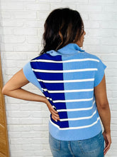 Load image into Gallery viewer, Lonely Traveler Striped Quarter Zip Vest in Blue
