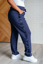 Load image into Gallery viewer, Lysa Satin Stripe Lounge Pants in Smoky Navy
