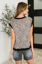 Load image into Gallery viewer, Meow&#39;s the Time Banded Hem Top in Leopard Print
