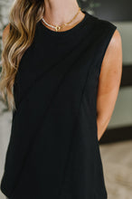 Load image into Gallery viewer, New Normal Pleat Detail Sleeveless Top in Black
