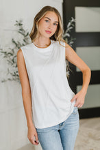 Load image into Gallery viewer, New Normal Pleat Detail Sleeveless Top in White
