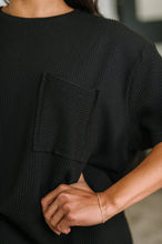 Load image into Gallery viewer, Not That complicated Textured Boxy Tee in Black
