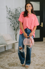 Load image into Gallery viewer, Not That complicated Textured Boxy Tee in Salmon
