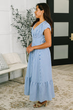 Load image into Gallery viewer, Only Chance Pleated Smock Waist Maxi Dress in Blue
