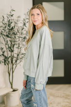 Load image into Gallery viewer, Petal Poise Floral Applique Pullover in Ivy
