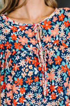 Load image into Gallery viewer, Petal to the Metal Flutter Sleeve Dress in Navy/Coral
