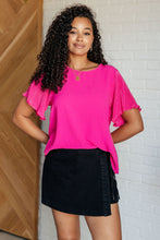Load image into Gallery viewer, Pink and Perfect Ruffle Sleeve Top

