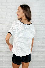 Load image into Gallery viewer, Pinkies Up Knit Top in White
