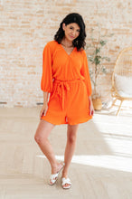 Load image into Gallery viewer, Roll With me Romper in Tangerine
