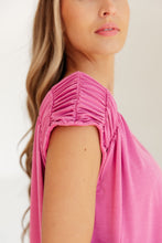 Load image into Gallery viewer, Ruched Cap Sleeve Top in Magenta
