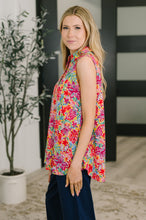 Load image into Gallery viewer, Sea Spray Collared Sleeveless Top in Island Bloom
