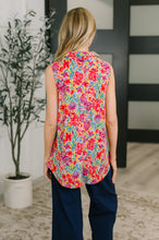 Load image into Gallery viewer, Sea Spray Collared Sleeveless Top in Island Bloom
