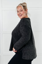 Load image into Gallery viewer, Simple Silhouette Brushed Hacci Sweater in Black
