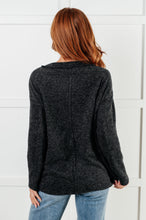 Load image into Gallery viewer, Simple Silhouette Brushed Hacci Sweater in Black
