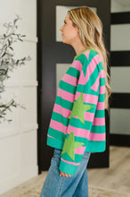 Load image into Gallery viewer, Stars On Stripes Patchwork Striped Sweatshirt
