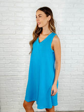 Load image into Gallery viewer, The Power I Hold V-Neck Ribbed Knit Dress in Aqua Glow
