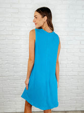 Load image into Gallery viewer, The Power I Hold V-Neck Ribbed Knit Dress in Aqua Glow
