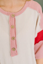 Load image into Gallery viewer, This I Know Henley Contrast Top
