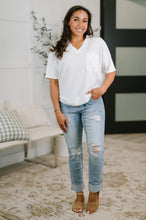 Load image into Gallery viewer, Together We're Unlimited Basic V-Neck Tee in Ivory

