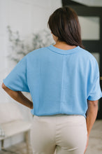 Load image into Gallery viewer, Together We're Unlimited Basic V-Neck Tee in Ocean Blue
