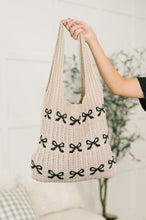 Load image into Gallery viewer, Topped With a Bow Knit Tote Bag
