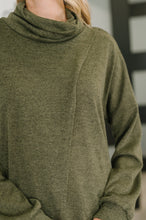 Load image into Gallery viewer, Travel City Scape Turtle Neck Tunic in Olive
