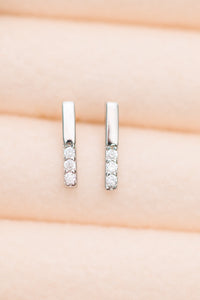 Twin Sparkle Silver Stud Earrings