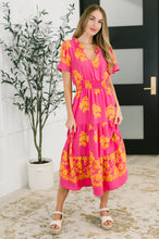 Load image into Gallery viewer, Whispering Willow V-Neck Dress in Fuchsia
