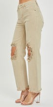 Load image into Gallery viewer, Raquel Distressed Straight Leg Sand Jeans by Risen
